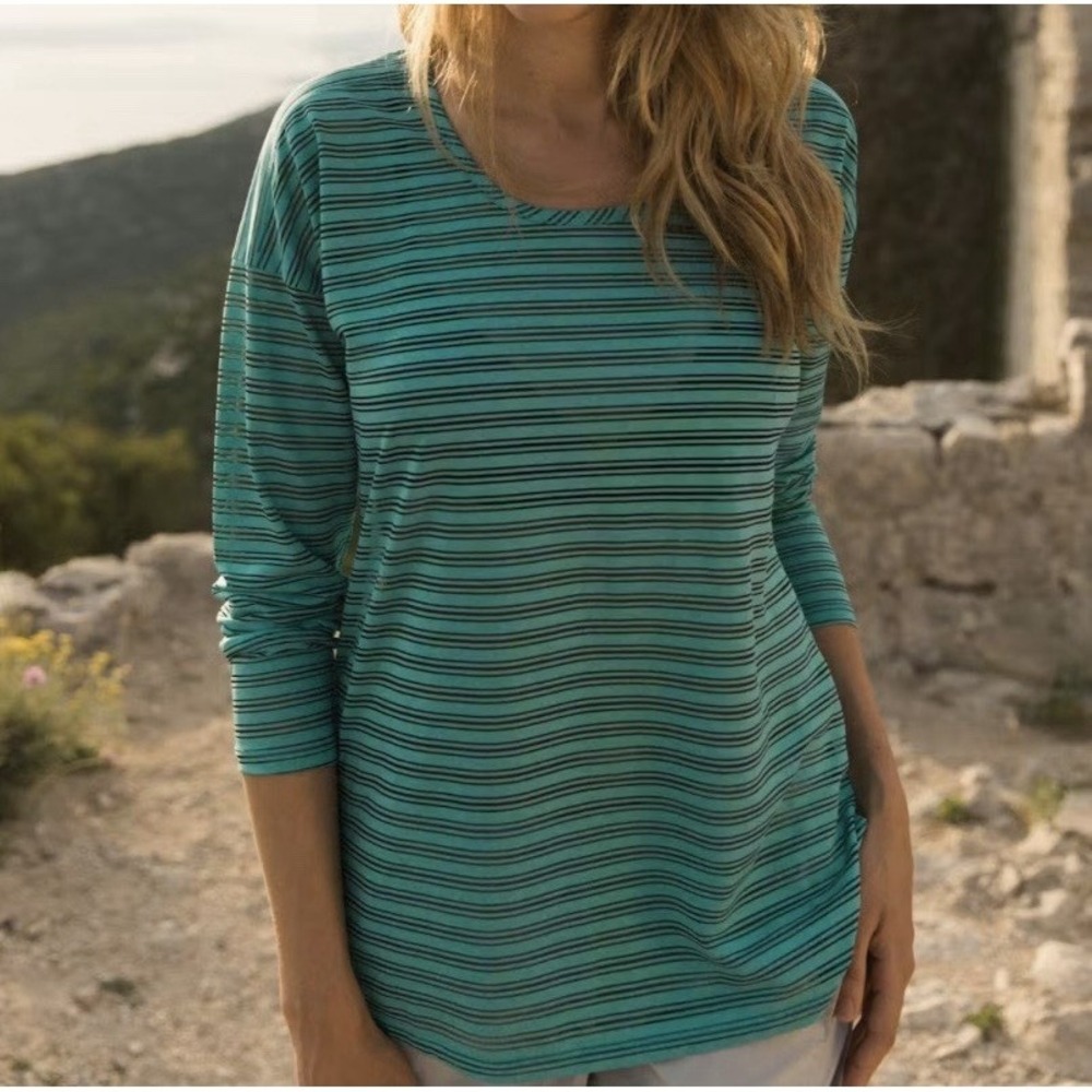 ExOfficio‎ Bugs Away Modena Tunic Top Green Semi Sheer Outdoor Camping Hiking